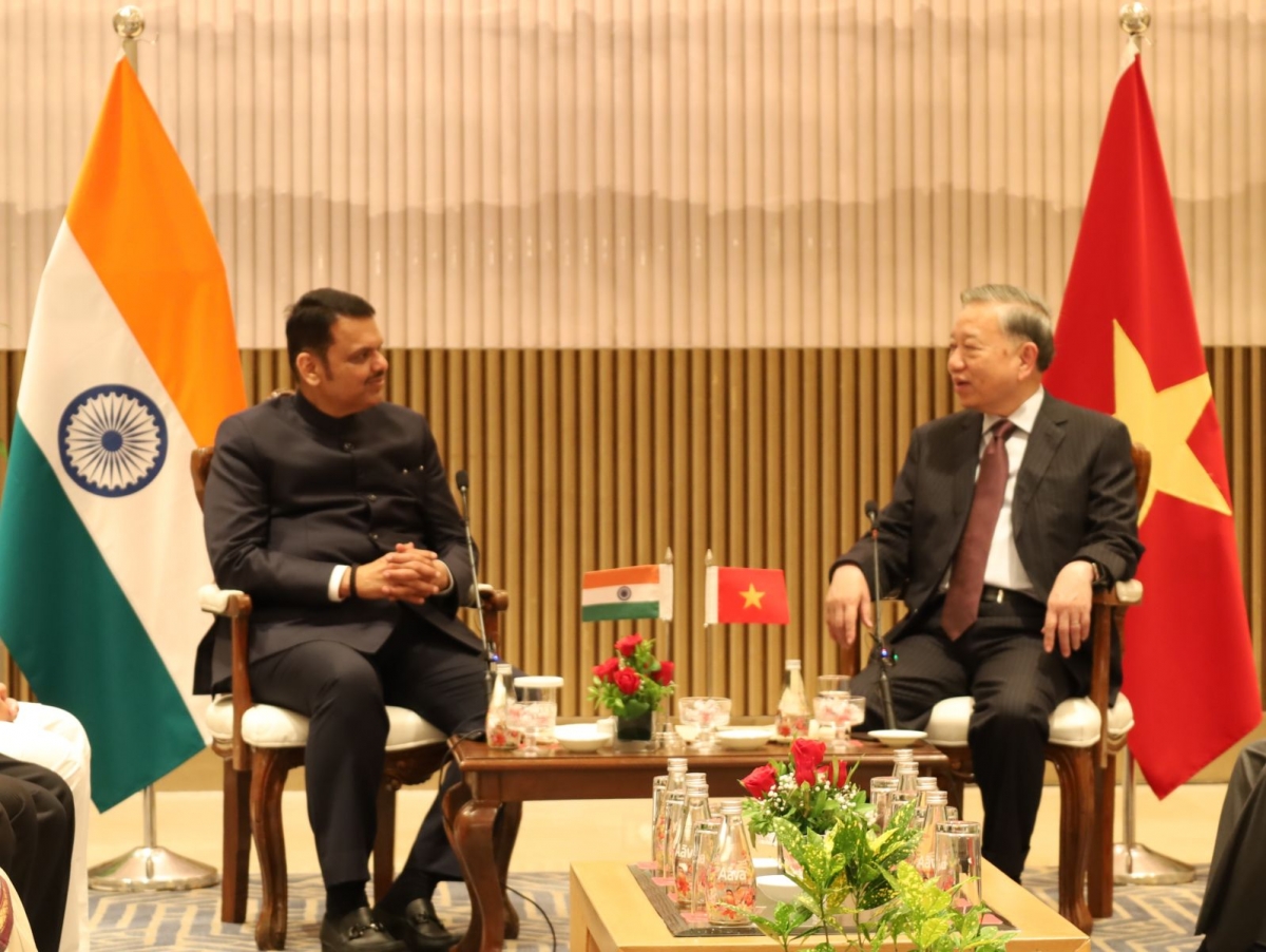 Tổng Bí thư, Chủ tịch nước Tô Lâm tiếp Thủ hiến bang Maharastra Devendra Fadnavis