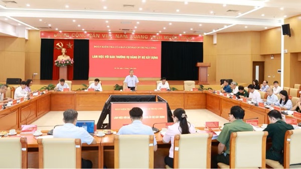 Đoàn kiểm tra Ban Chỉ đạo 35 Trung ương làm việc với Đảng ủy Bộ Xây dựng