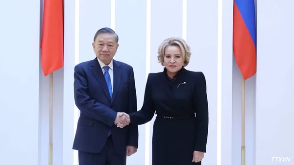 Tổng Bí thư, Chủ tịch nước Tô Lâm hội kiến Chủ tịch Hội đồng Liên bang Nga Valentina Matvienko