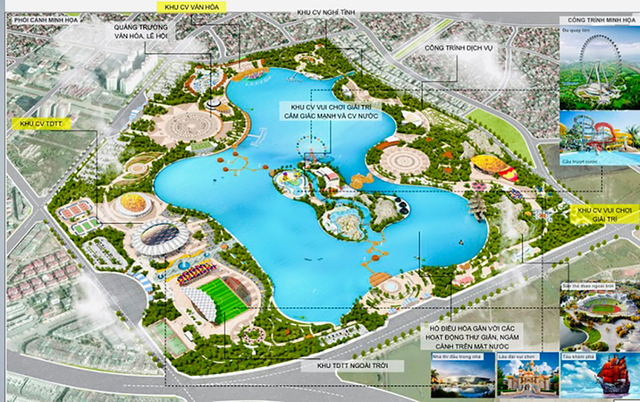 Khu công viên văn hóa - vui chơi, giải trí, thể thao Hà Đông sẽ có quảng trường nhạc nước