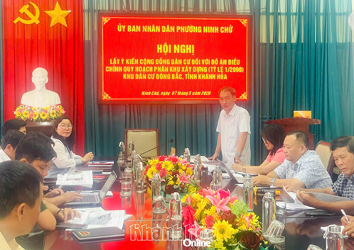 Phường Ninh Chử lấy ý kiến góp ý điều chỉnh quy hoạch Khu dân cư Đông Bắc