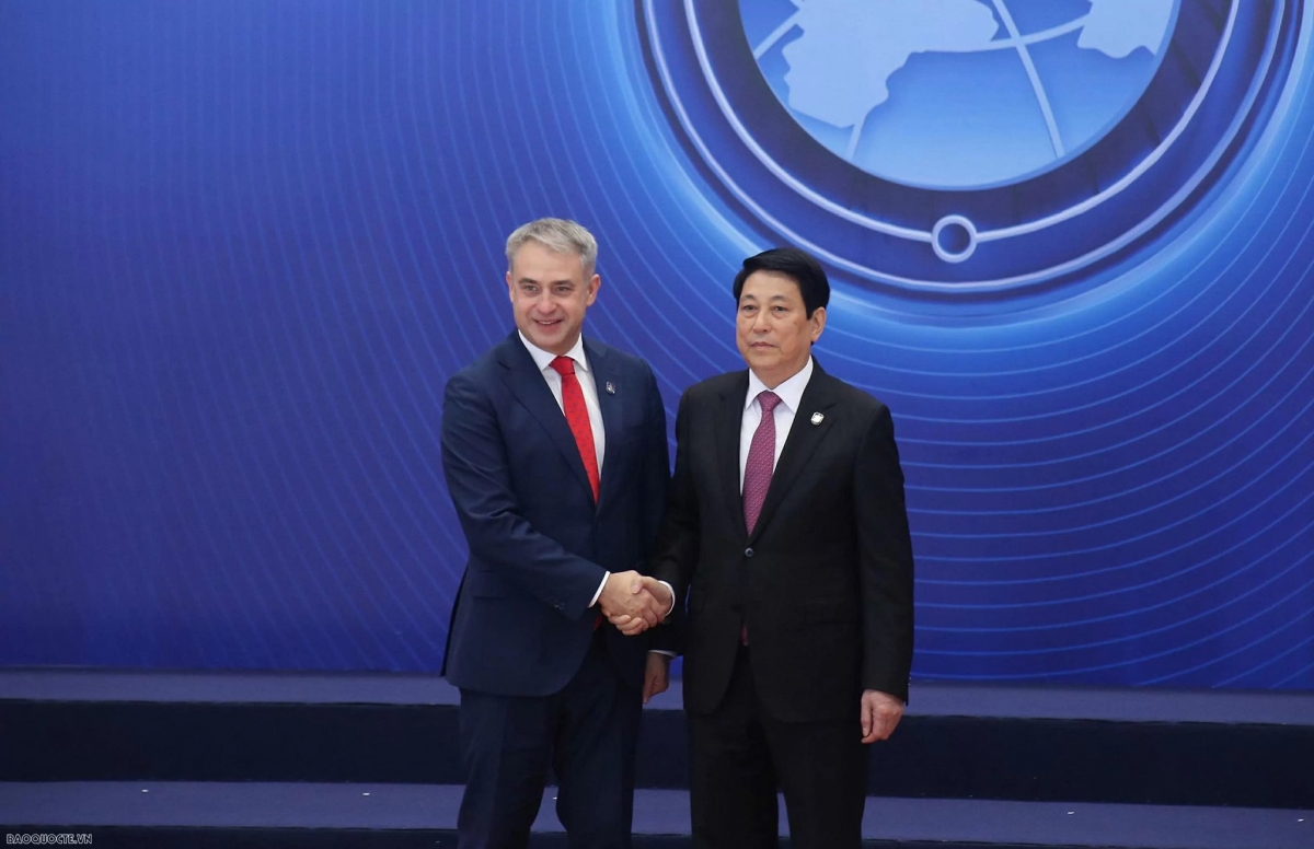 Lễ đón chính thức các Trưởng đoàn tại Lễ mở ký Công ước Liên hợp quốc về chống tội phạm mạng