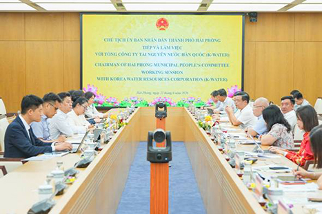 Hải Phòng thúc đẩy hợp tác với Tổng Công ty Tài nguyên nước Hàn Quốc trong quản lý tài nguyên nước thông minh