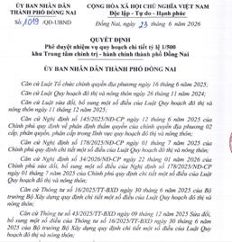 Quy hoạch Trung tâm hành chính mới TP. Đồng Nai 102ha bên sông Đồng Nai